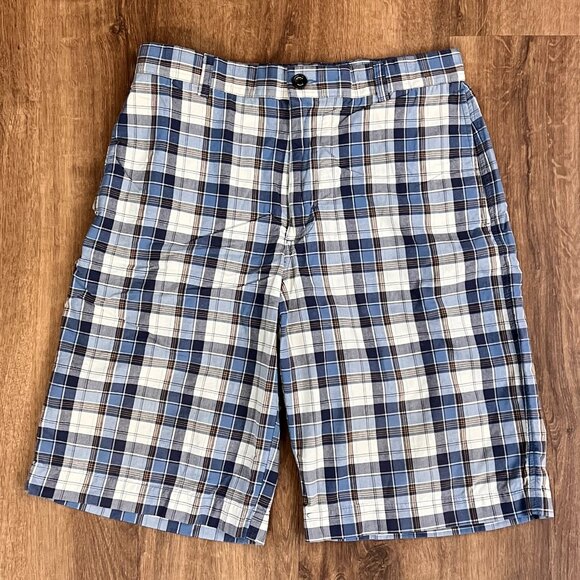 Banana Republic Other - Banana Republic Blue and Brown Plaid Shorts Sz 32